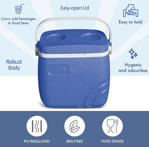 Milton Super Chill 14 Insulated Ice Pail, 1 Piece, 12.65 Litres, Blue | BPA Free | Easy to Carry | Food Grade | Ideal for Outdoor | Picnic | Travel | Events | Office - Image 2